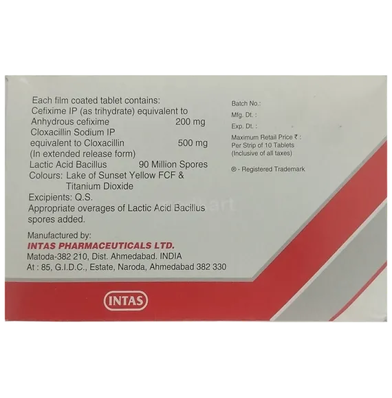 ceftas cl 200mg tablet 10's